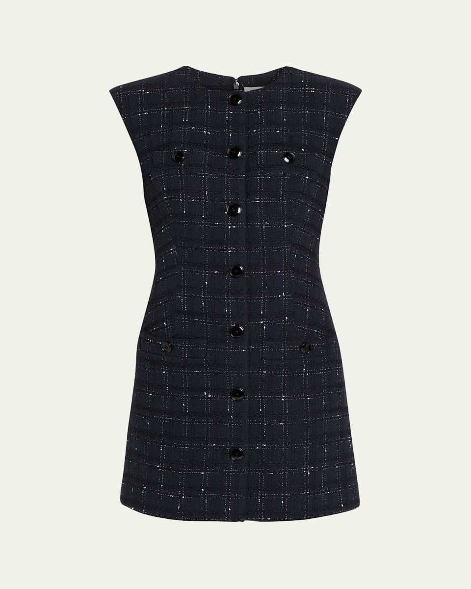 Tamara Button-Front Tailored Mini Dress